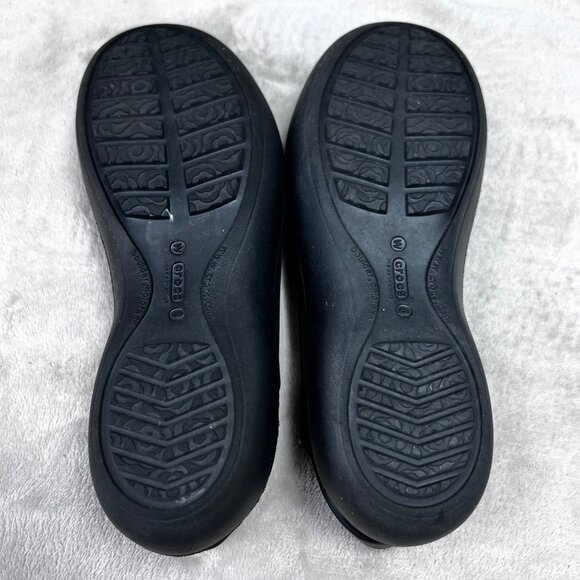 Crocs Jayna Slingback Ballet Flats Black 8 Women Slip On Shoes Flower Charm - Picture 6 of 7